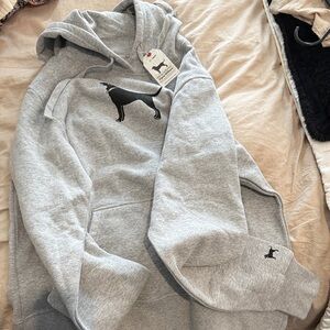 The Black Dog Heather Gray Hoodie with Black Dog Label